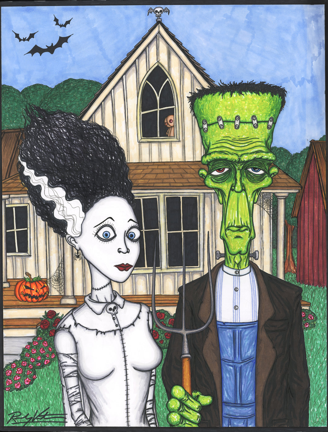 American Gothic Horror Print